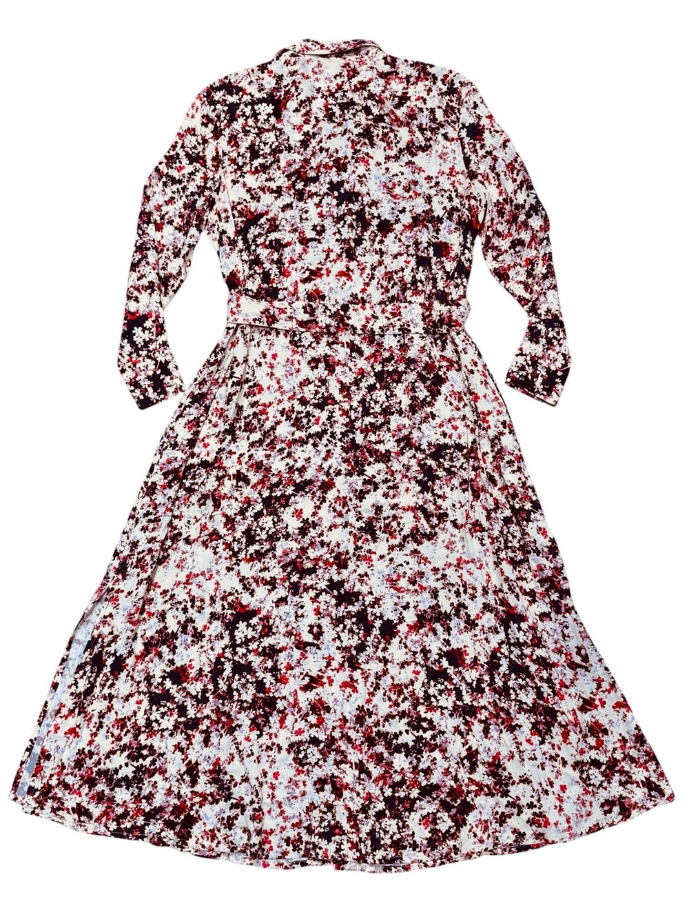 Boss Hugo Boss Sz 6 Dress Long Sleeve Floral Shirtdress Midi Classic Fall Luxury - Picture 7 of 14